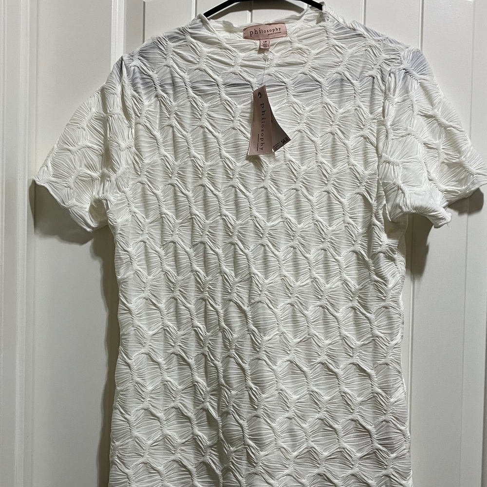 Philosophy White Textured Top